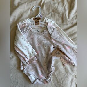 Baby Essentials Pink and Cream Bodysuit Trio